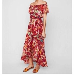 Express Off-Shoulder Tropical Maxi dress